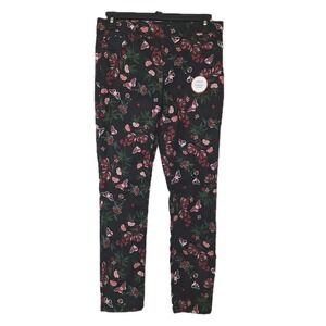 NWT Wonder Nation Girls Black Elastic Waist Floral Butterfly Jeggings Leggings